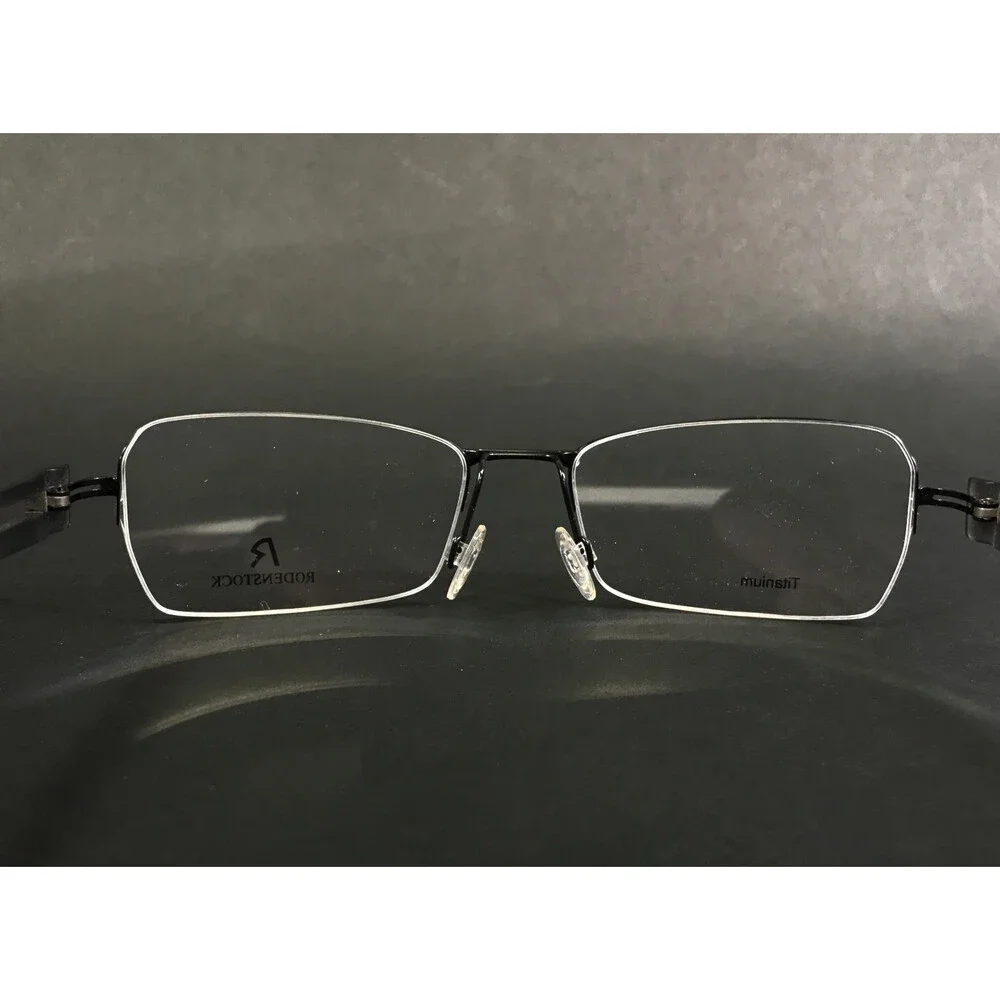 Rodenstock Eyeglasses Frames R4890 A Black Gray Half Rim Rectangle 52-17-135